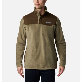 Columbia Cottonwood Park Half Snap Fleece, Pullover Grises Verdes Verde Oliva Para Hombre | 730914-M